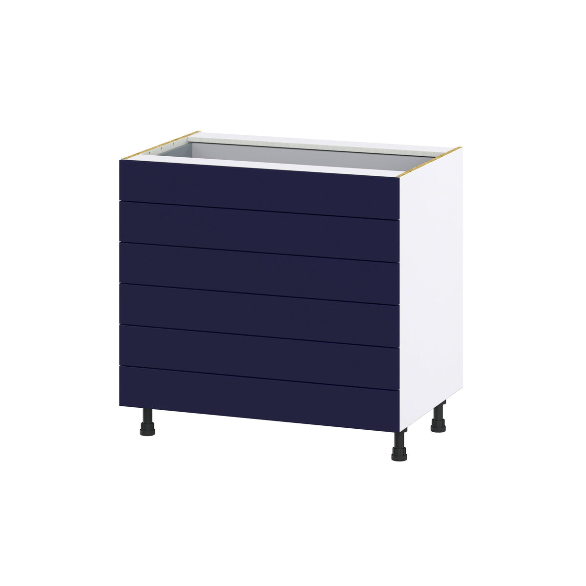 Hugo&Borg Lorette 36-in W x 34.5-in H x 24-in D Navy Blue 6-Drawer Base Fully Assembled Cabinet