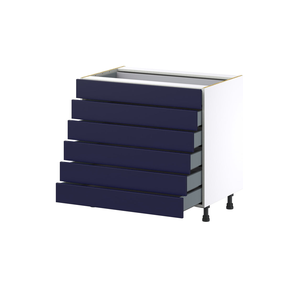 Hugo&Borg Lorette 36-in W x 34.5-in H x 24-in D Navy Blue 6-Drawer Base Fully Assembled Cabinet