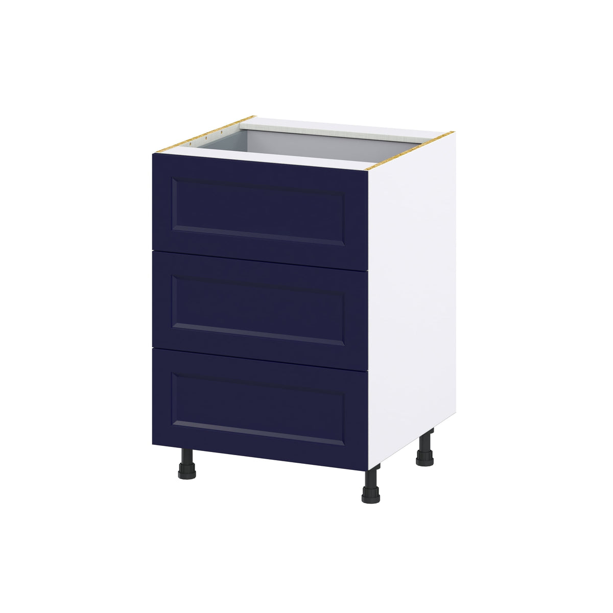 Hugo&Borg Lorette 24-in W x 34.5-in H x 25-in D Navy Blue 3-Drawer Base Fully Assembled Cabinet