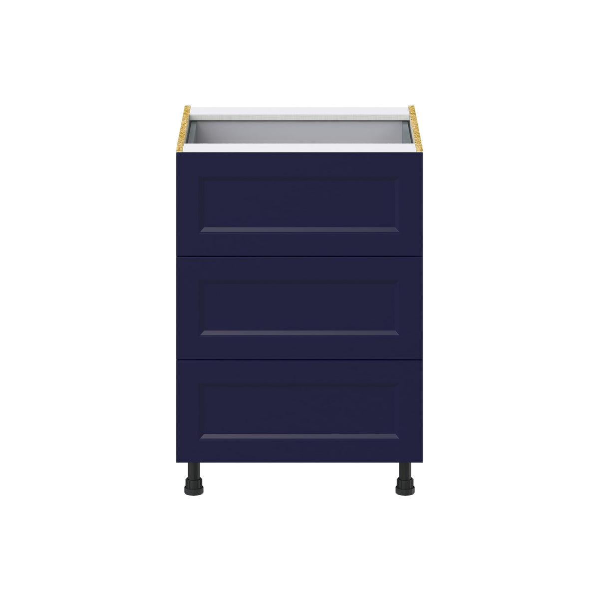 Hugo&Borg Lorette 24-in W x 34.5-in H x 25-in D Navy Blue 3-Drawer Base Fully Assembled Cabinet