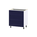 Hugo&Borg Lorette 30-in W x 34.5-in H x 25-in D Navy Blue 3-Drawer Base Fully Assembled Cabinet