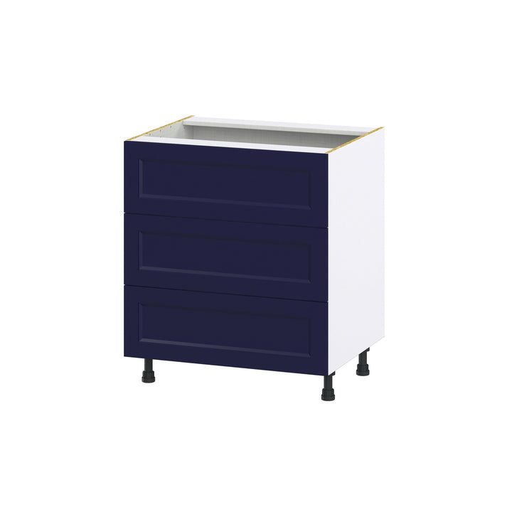 Hugo&Borg Lorette 30-in W x 34.5-in H x 25-in D Navy Blue 3-Drawer Base Fully Assembled Cabinet