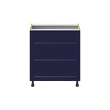 Hugo&Borg Lorette 30-in W x 34.5-in H x 25-in D Navy Blue 3-Drawer Base Fully Assembled Cabinet
