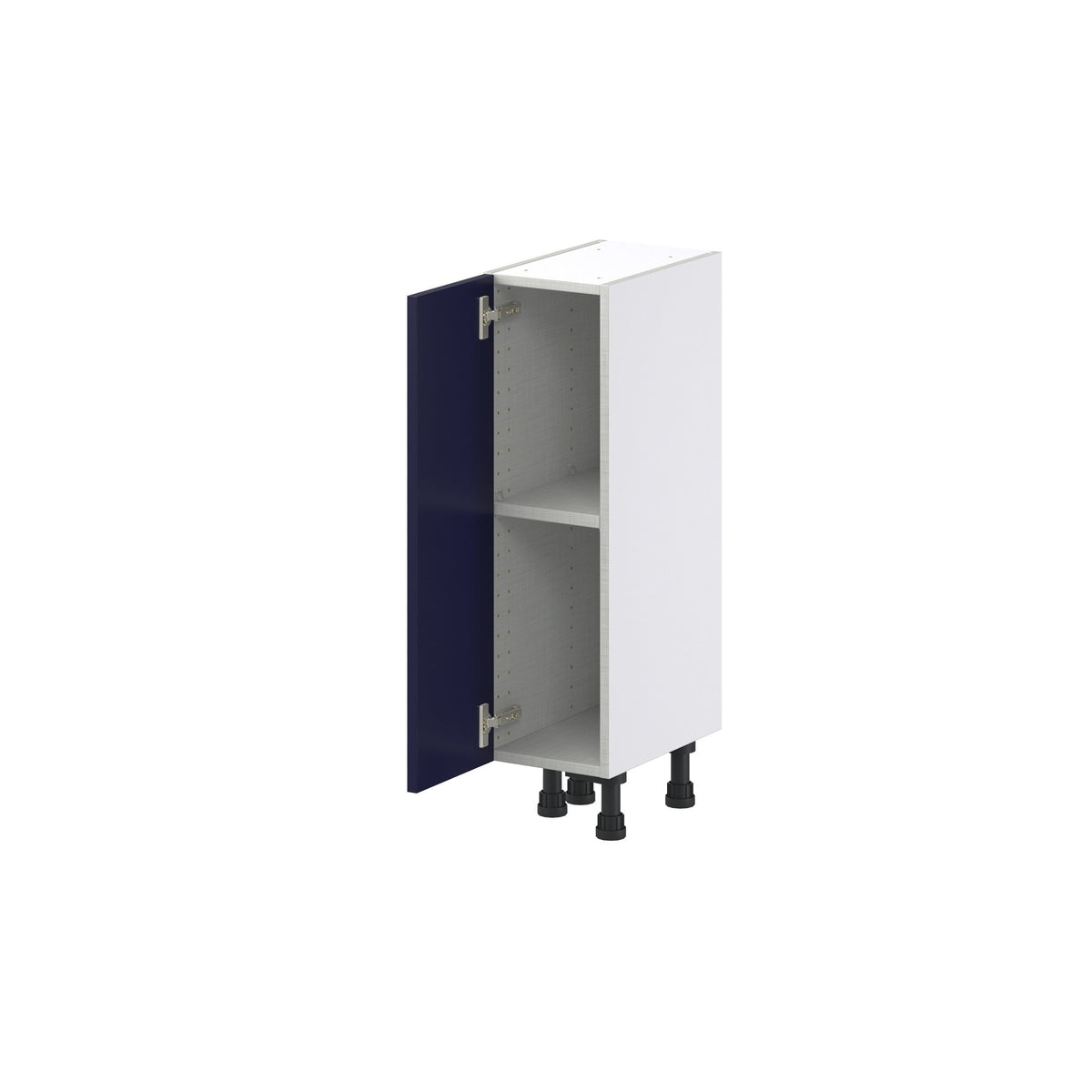 Hugo&Borg Lorette 9-in W x 34.5-in H x 14-in D Navy Blue Base Fully Assembled Cabinet (Recessed Panel Shaker Door Style)