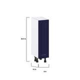 Hugo&Borg Lorette 9-in W x 34.5-in H x 14-in D Navy Blue Base Fully Assembled Cabinet (Recessed Panel Shaker Door Style)