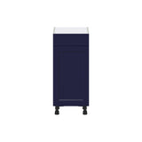 Hugo&Borg Lorette 15-in W x 34.5-in H x 14-in D Navy Blue 1-Drawer Base Fully Assembled Cabinet (Recessed Panel Shaker Style)