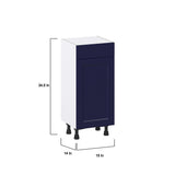 Hugo&Borg Lorette 15-in W x 34.5-in H x 14-in D Navy Blue 1-Drawer Base Fully Assembled Cabinet (Recessed Panel Shaker Style)