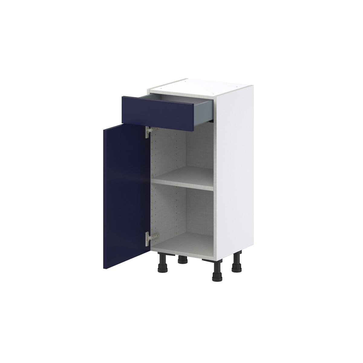 Hugo&Borg Lorette 15-in W x 34.5-in H x 14-in D Navy Blue 1-Drawer Base Fully Assembled Cabinet (Recessed Panel Shaker Style)
