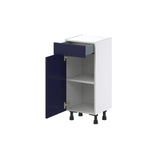 Hugo&Borg Lorette 15-in W x 34.5-in H x 14-in D Navy Blue 1-Drawer Base Fully Assembled Cabinet (Recessed Panel Shaker Style)