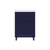Hugo&Borg Lorette 24-in W x 34.5-in H x 14-in D Navy Blue 2-Drawers Base Fully Assembled Cabinet (Recessed Panel Shaker Style)