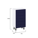 Hugo&Borg Lorette 18-in W x 34.5-in H x 14-in D Navy Blue 6-Drawer Base Fully Assembled Cabinet