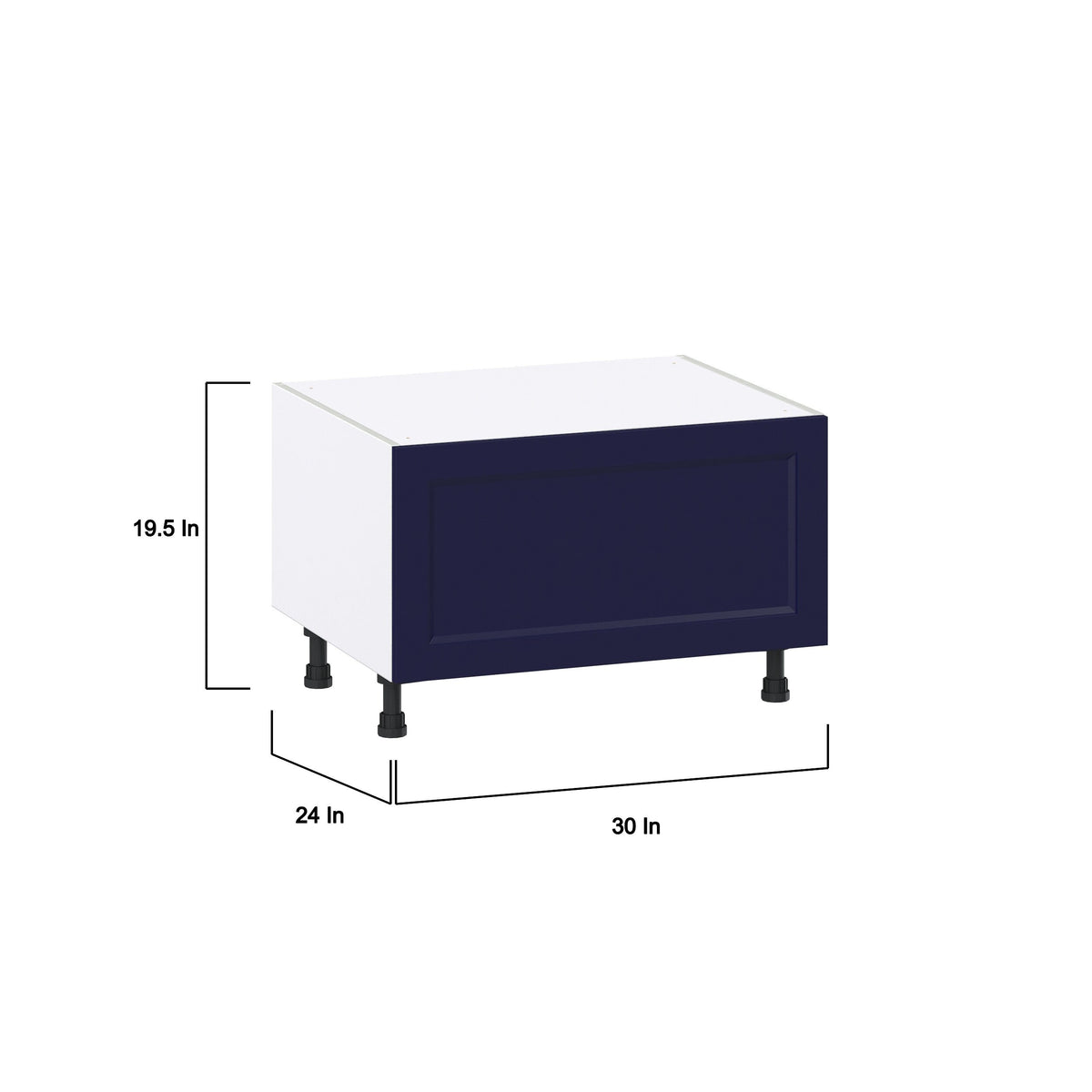 Hugo&Borg Lorette 30-in W x 19.5-in H x 24-in D Navy Blue 1-Drawer Base Fully Assembled Cabinet