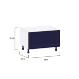 Hugo&Borg Lorette 30-in W x 19.5-in H x 24-in D Navy Blue 1-Drawer Base Fully Assembled Cabinet