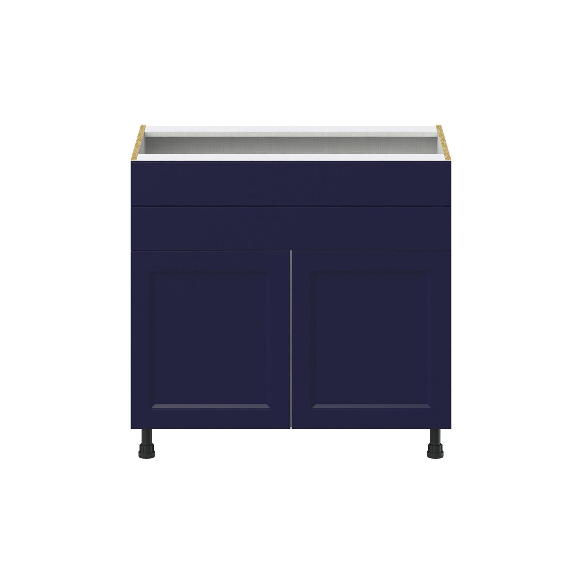 Hugo&Borg Lorette 36-in W x 34.5-in H x 24-in D Navy Blue 1-Drawer Base Fully Assembled Cabinet (Recessed Panel Shaker Style)