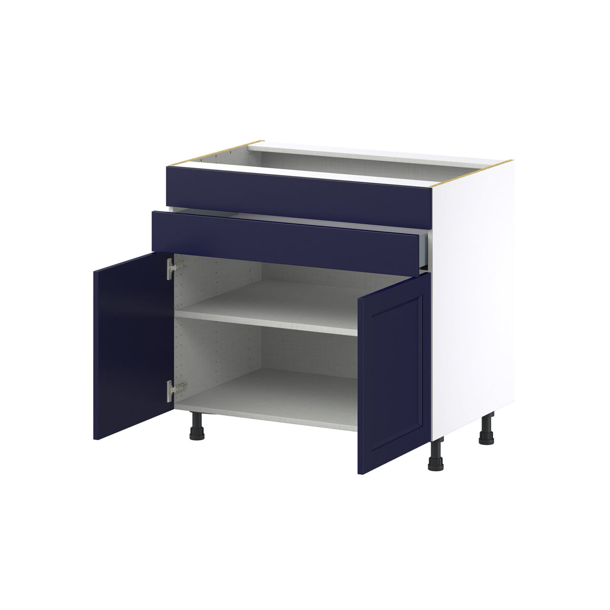 Hugo&Borg Lorette 36-in W x 34.5-in H x 24-in D Navy Blue 1-Drawer Base Fully Assembled Cabinet (Recessed Panel Shaker Style)
