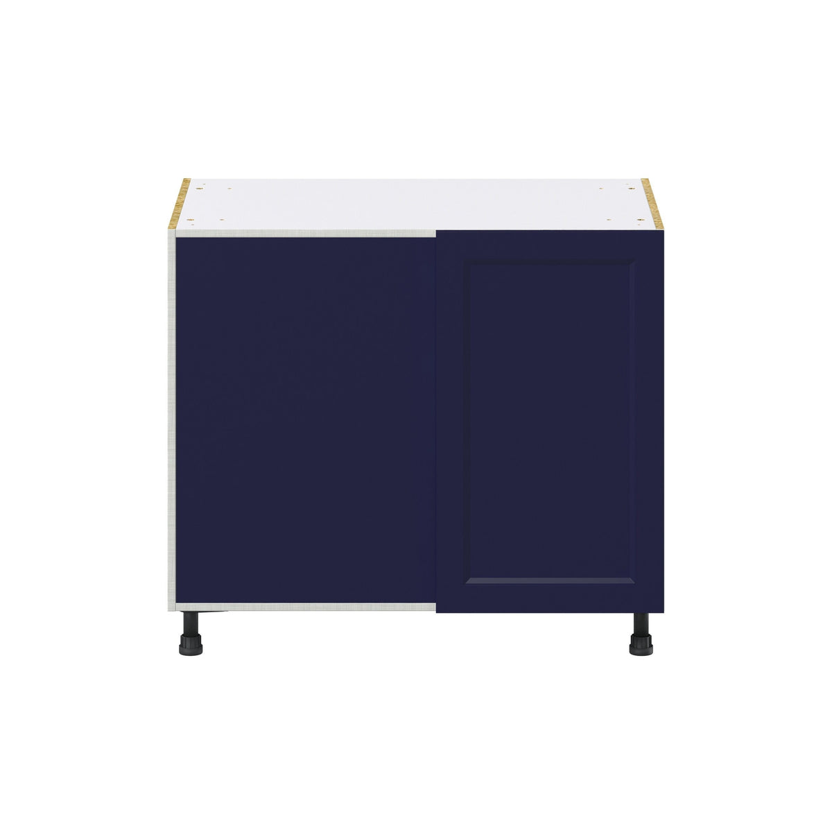Hugo&Borg Lorette 39-in W x 34.5-in H x 24-in D Navy Blue Blind Corner Base Fully Assembled Cabinet (Recessed Panel Shaker Style)