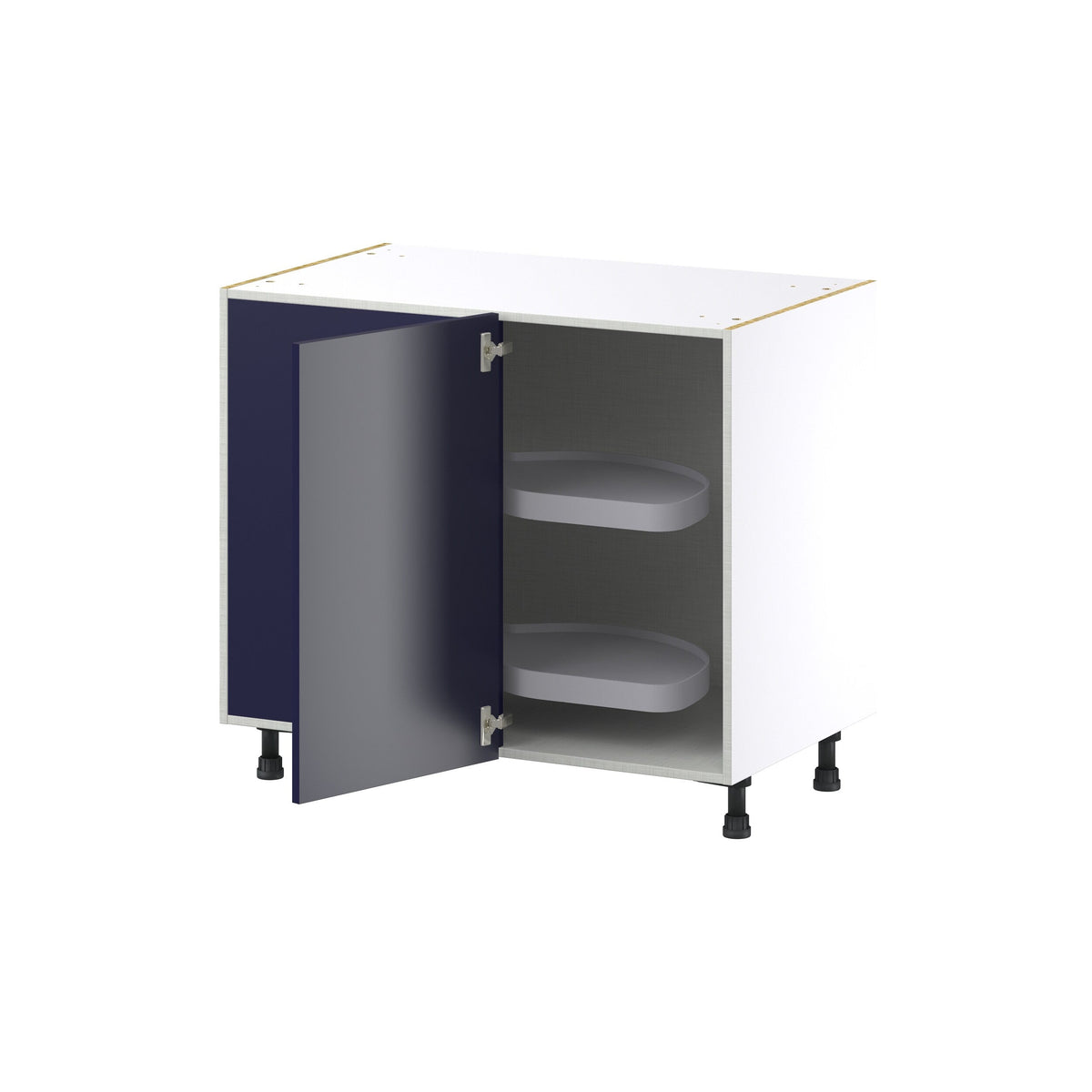 Hugo&Borg Lorette 39-in W x 34.5-in H x 24-in D Navy Blue Blind Corner Base Fully Assembled Cabinet (Recessed Panel Shaker Style)