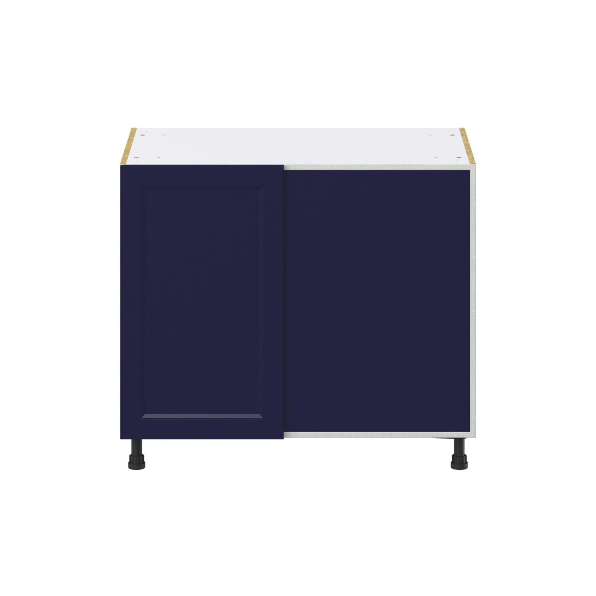 Hugo&Borg Lorette 39-in W x 34.5-in H x 24-in D Navy Blue Blind Corner Base Fully Assembled Cabinet (Recessed Panel Shaker Style)