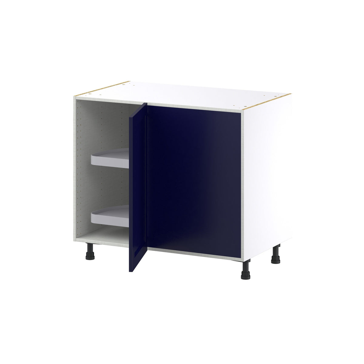 Hugo&Borg Lorette 39-in W x 34.5-in H x 24-in D Navy Blue Blind Corner Base Fully Assembled Cabinet (Recessed Panel Shaker Style)