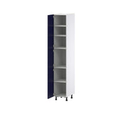 Hugo&Borg Lorette 15-in W x 89.5-in H x 24-in D Navy Blue Pantry Fully Assembled Cabinet (Recessed Panel Shaker Door Style)