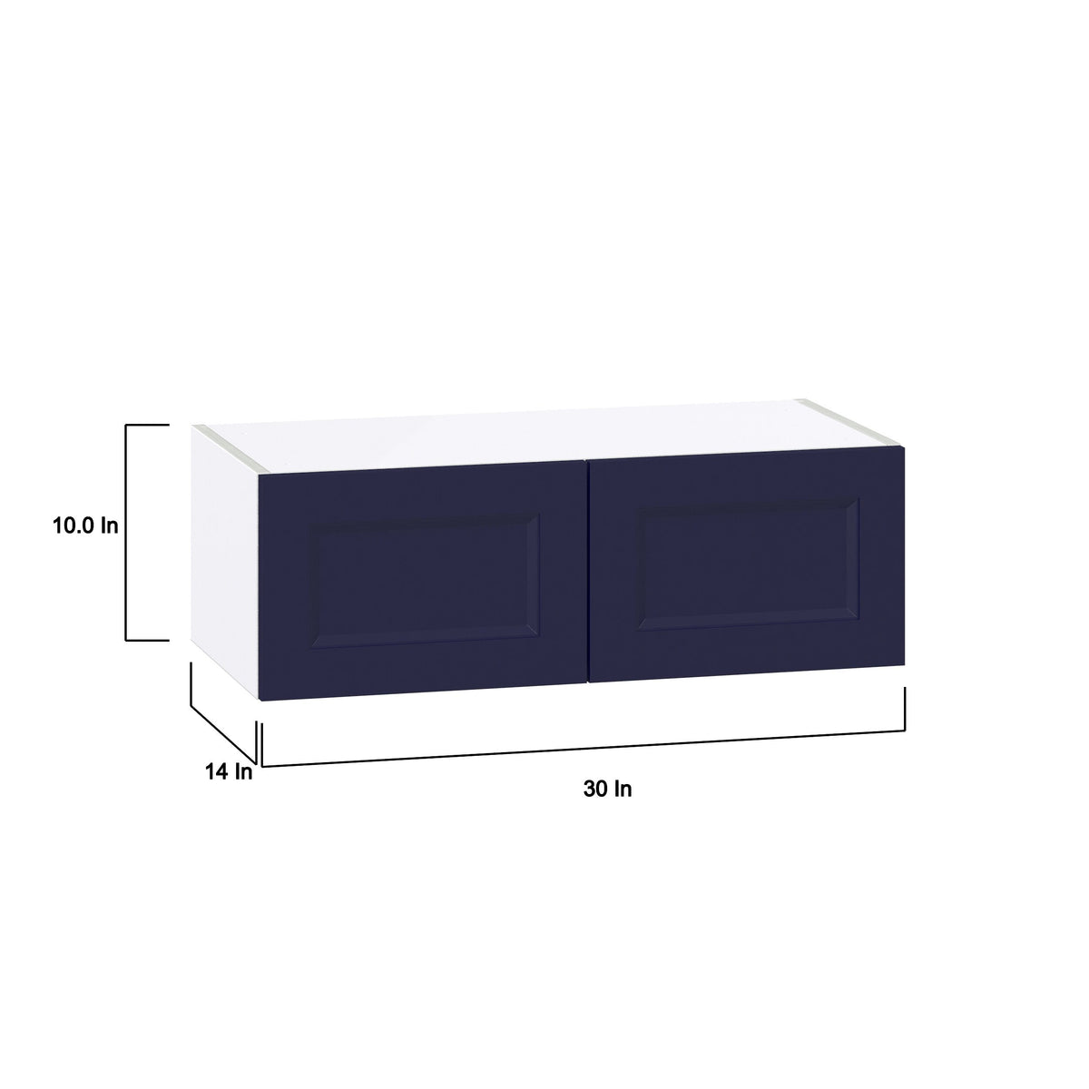 Hugo&Borg Lorette 30-in W x 10-in H x 14-in D Navy Blue Wall Fully Assembled Cabinet (Recessed Panel Shaker Door Style)