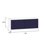 Hugo&Borg Lorette 30-in W x 10-in H x 14-in D Navy Blue Wall Fully Assembled Cabinet (Recessed Panel Shaker Door Style)