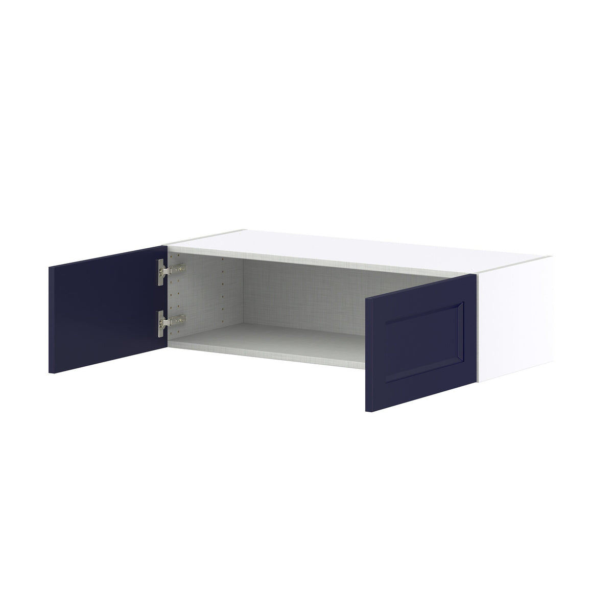 Hugo&Borg Lorette 36-in W x 10-in H x 14-in D Navy Blue Wall Fully Assembled Cabinet (Recessed Panel Shaker Door Style)