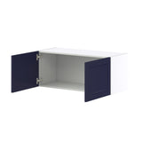 Hugo&Borg Lorette 36-in W x 15-in H x 14-in D Navy Blue Wall Fully Assembled Cabinet (Recessed Panel Shaker Door Style)