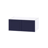 Hugo&Borg Lorette 36-in W x 15-in H x 24-in D Navy Blue Wall Fully Assembled Cabinet (Recessed Panel Shaker Door Style)