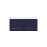 Hugo&Borg Lorette 36-in W x 15-in H x 24-in D Navy Blue Wall Fully Assembled Cabinet (Recessed Panel Shaker Door Style)