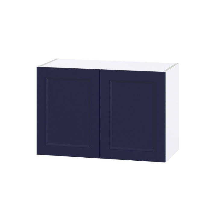 Hugo&Borg Lorette 30-in W x 20-in H x 14-in D Navy Blue Wall Fully Assembled Cabinet (Recessed Panel Shaker Door Style)