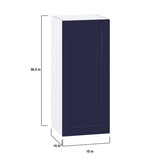 Hugo&Borg Lorette 15-in W x 35-in H x 14-in D Navy Blue Wall Fully Assembled Cabinet (Recessed Panel Shaker Door Style)