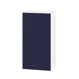Hugo&Borg Lorette 18-in W x 35-in H x 14-in D Navy Blue Wall Fully Assembled Cabinet (Recessed Panel Shaker Door Style)