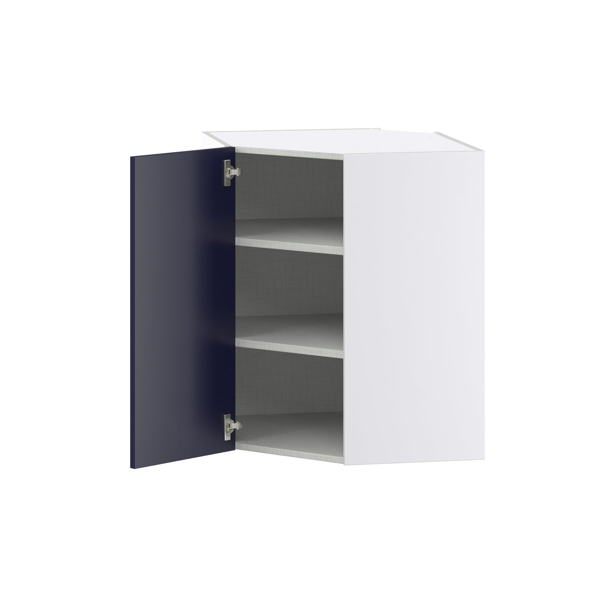 Hugo&Borg Lorette 24-in W x 30-in H x 14-in D Navy Blue Diagonal Corner Wall Fully Assembled Cabinet (Recessed Panel Shaker Style)