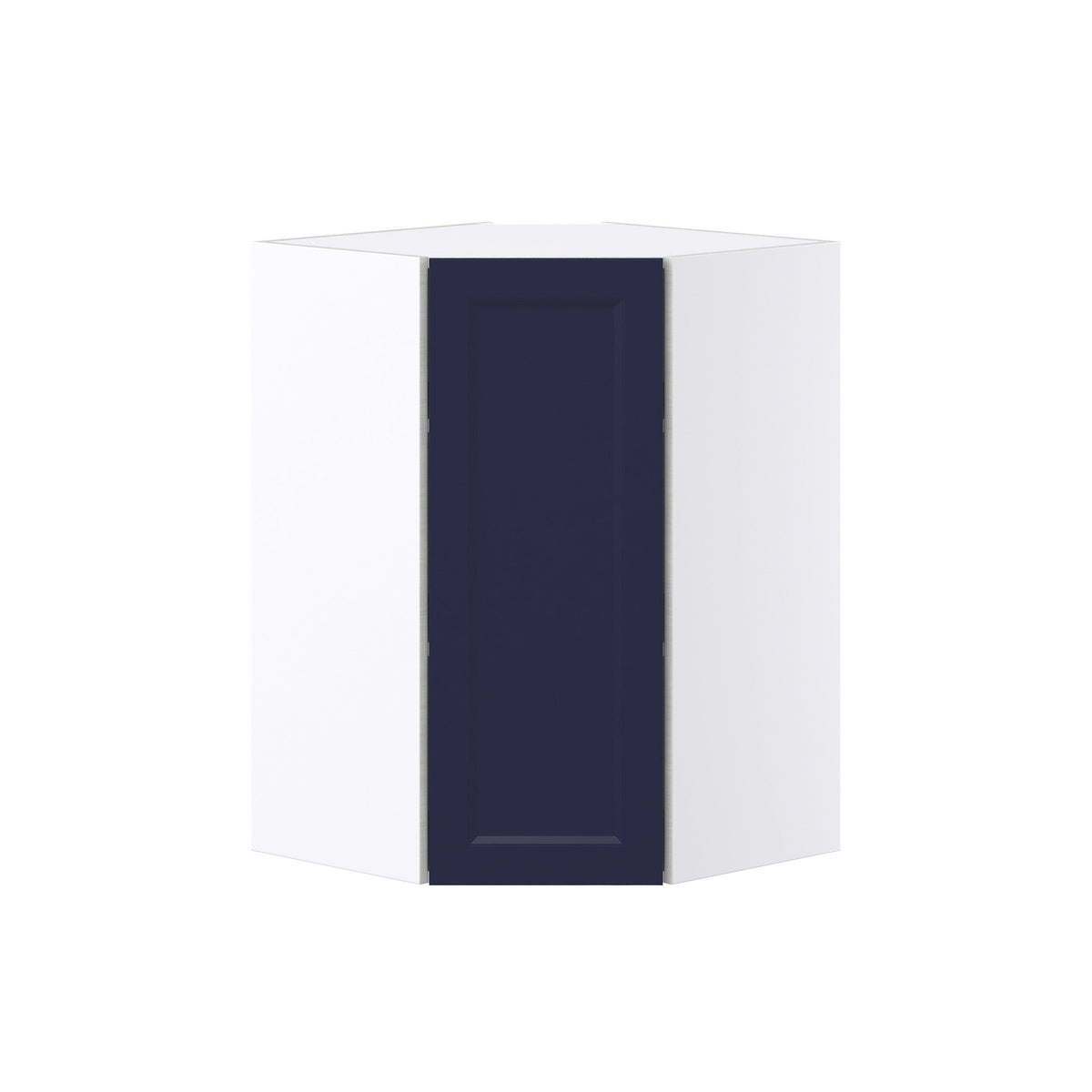 Hugo&Borg Lorette 24-in W x 35-in H x 14-in D Navy Blue Diagonal Corner Wall Fully Assembled Cabinet (Recessed Panel Shaker Style)