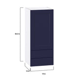 Hugo&Borg Lorette 15-in W x 35-in H x 14-in D Navy Blue 2-Drawers Wall Fully Assembled Cabinet (Recessed Panel Shaker Style)
