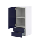 Hugo&Borg Lorette 15-in W x 35-in H x 14-in D Navy Blue 2-Drawers Wall Fully Assembled Cabinet (Recessed Panel Shaker Style)