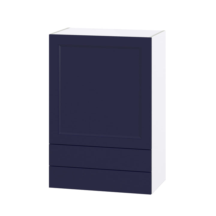 Hugo&Borg Lorette 24-in W x 35-in H x 14-in D Navy Blue 2-Drawers Wall Fully Assembled Cabinet (Recessed Panel Shaker Style)