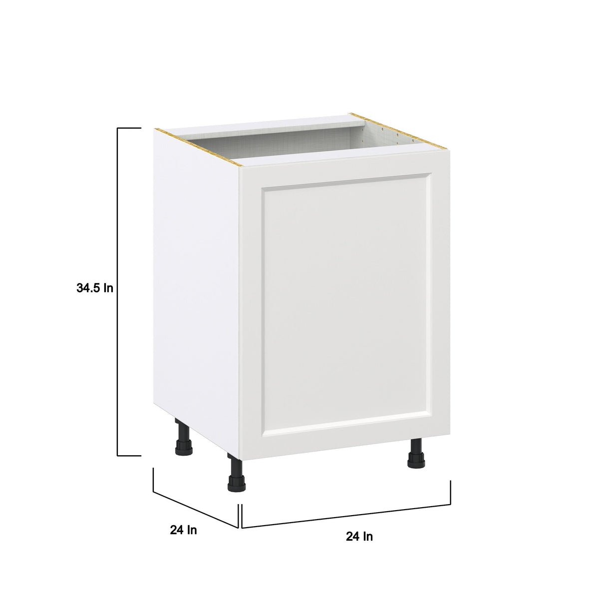 Hugo&Borg Riviera 24-in W x 34.5-in H x 24-in D Bright White Base Fully Assembled Cabinet (Recessed Panel Shaker Door Style)
