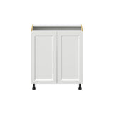 Hugo&Borg Riviera 30-in W x 34.5-in H x 24-in D Bright White Base Fully Assembled Cabinet (Recessed Panel Shaker Door Style)