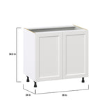 Hugo&Borg Riviera 36-in W x 34.5-in H x 24-in D Bright White Base Fully Assembled Cabinet (Recessed Panel Shaker Door Style)