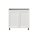 Hugo&Borg Riviera 36-in W x 34.5-in H x 24-in D Bright White Base Fully Assembled Cabinet (Recessed Panel Shaker Door Style)