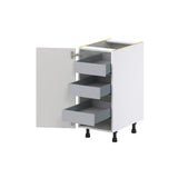 Hugo&Borg Riviera 15-in W x 34.5-in H x 24-in D Bright White 3-Drawers Base Fully Assembled Cabinet (Recessed Panel Shaker Style)