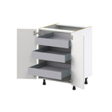 Hugo&Borg Riviera 24-in W x 34.5-in H x 24-in D Bright White 3-Drawers Base Fully Assembled Cabinet (Recessed Panel Shaker Style)
