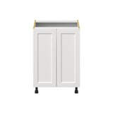 Hugo&Borg Riviera 24-in W x 34.5-in H x 24-in D Bright White 3-Drawers Base Fully Assembled Cabinet (Recessed Panel Shaker Style)