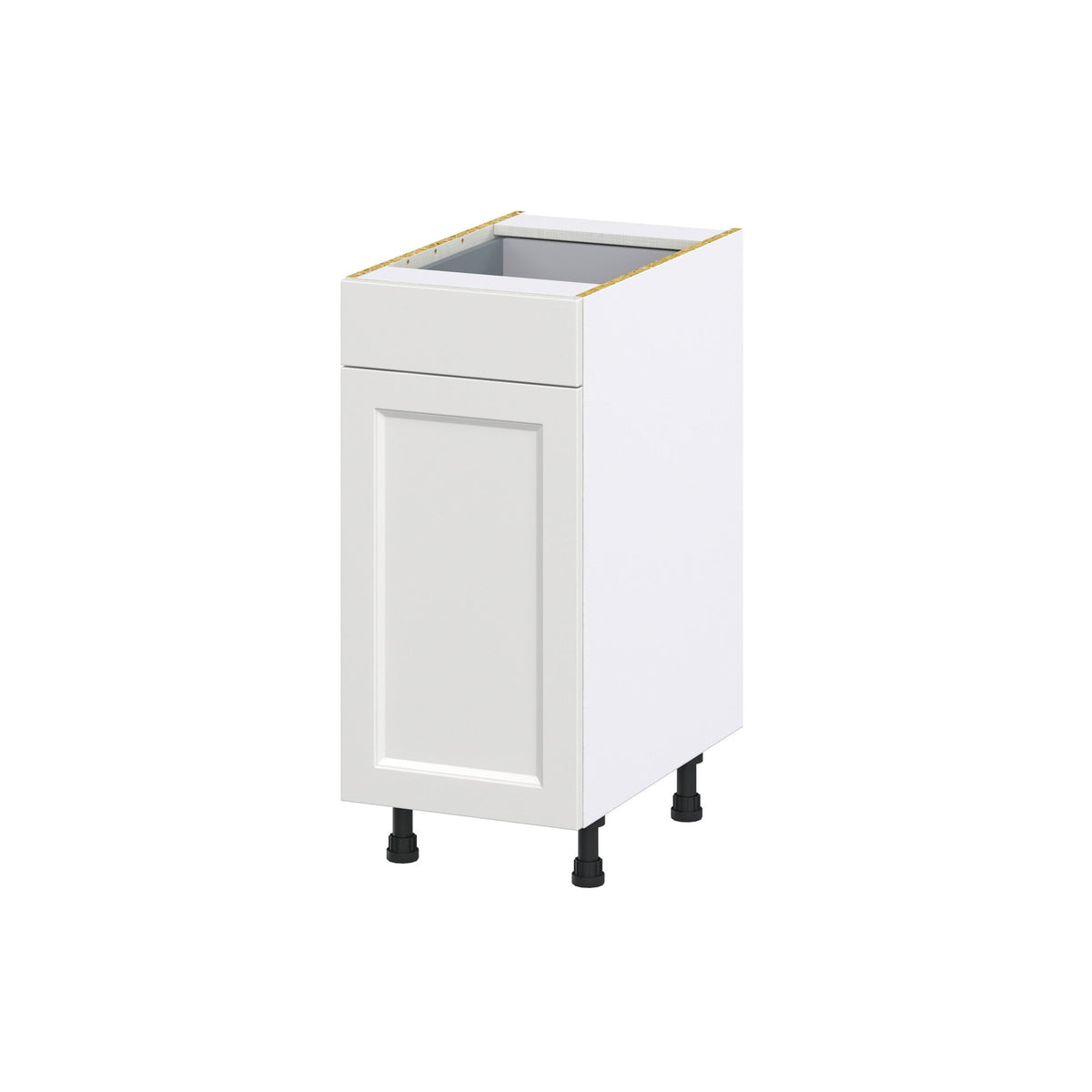 Hugo&Borg Riviera 15-in W x 34.5-in H x 24-in D Bright White 1-Drawer Base Fully Assembled Cabinet (Recessed Panel Shaker Style)