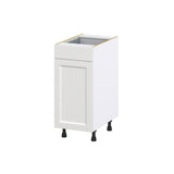 Hugo&Borg Riviera 15-in W x 34.5-in H x 24-in D Bright White 1-Drawer Base Fully Assembled Cabinet (Recessed Panel Shaker Style)