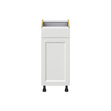 Hugo&Borg Riviera 15-in W x 34.5-in H x 24-in D Bright White 1-Drawer Base Fully Assembled Cabinet (Recessed Panel Shaker Style)