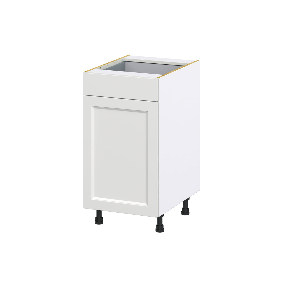 Hugo&Borg Riviera 18-in W x 34.5-in H x 24-in D Bright White 1-Drawer Base Fully Assembled Cabinet (Recessed Panel Shaker Style)