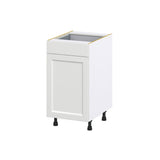 Hugo&Borg Riviera 18-in W x 34.5-in H x 24-in D Bright White 1-Drawer Base Fully Assembled Cabinet (Recessed Panel Shaker Style)